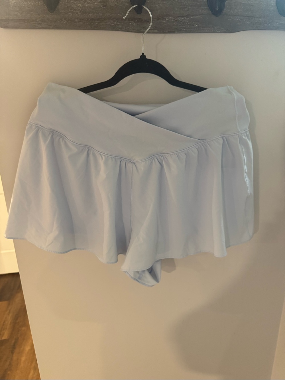 aerie Light Blue Crossover Waist Shorts